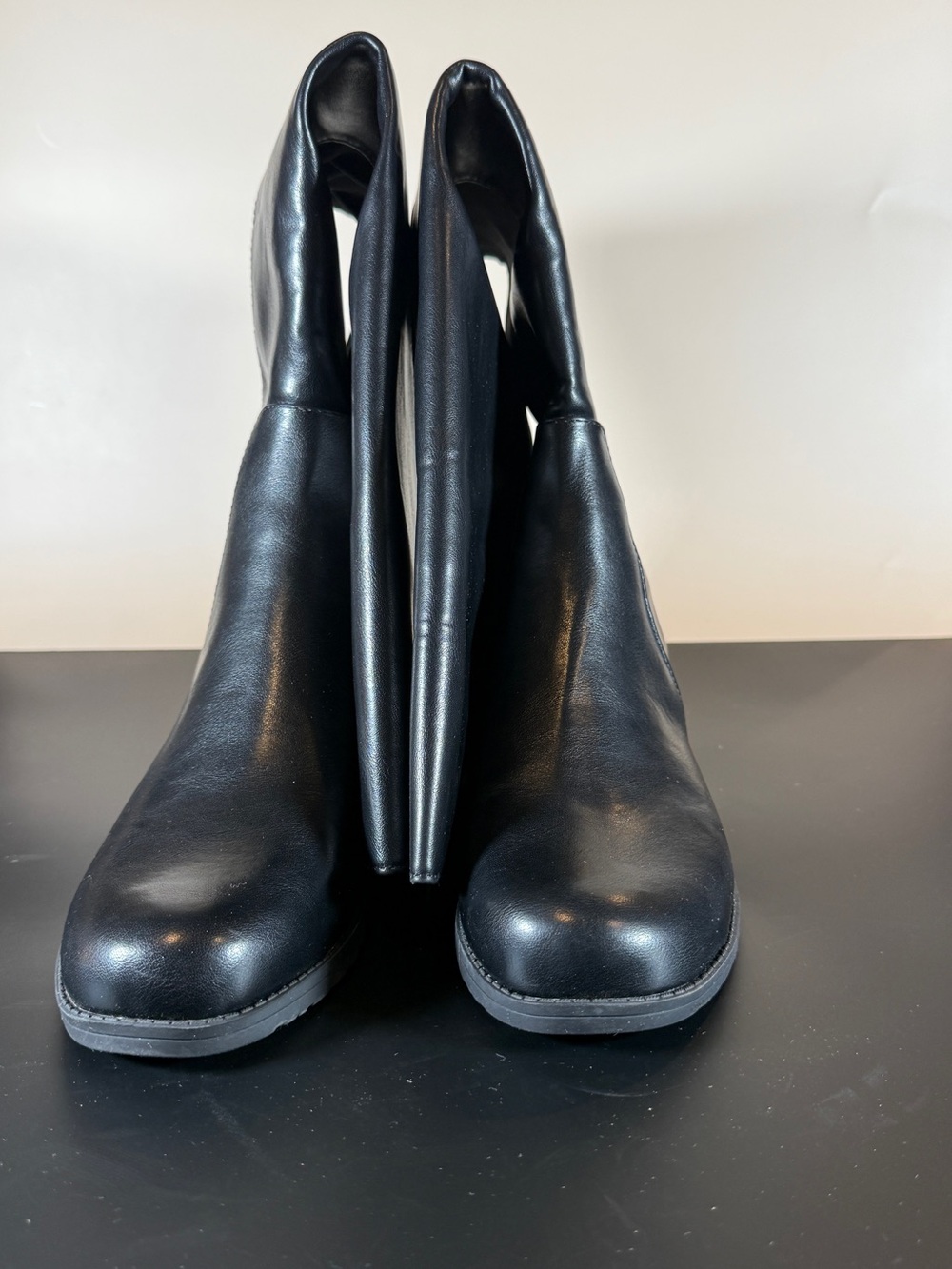 Unisa Black Over-the-Knee Leather Boots